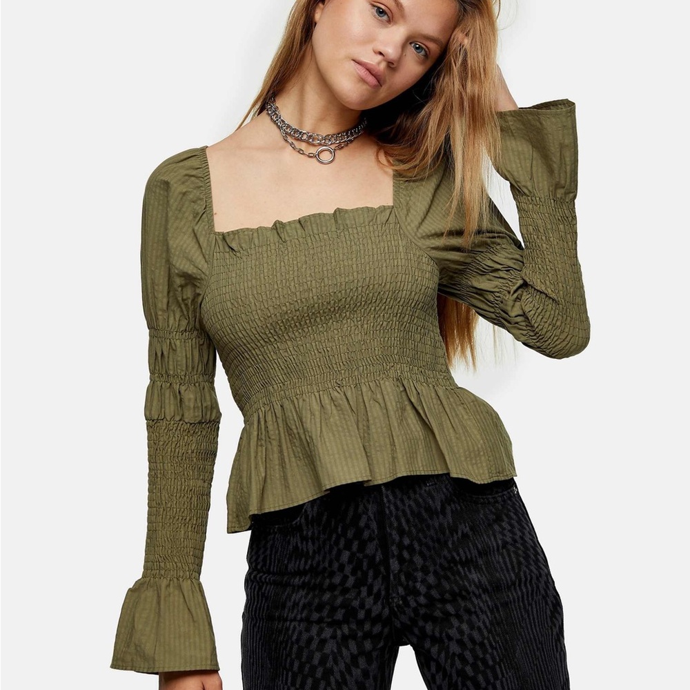 Topshop Shirred Blouse